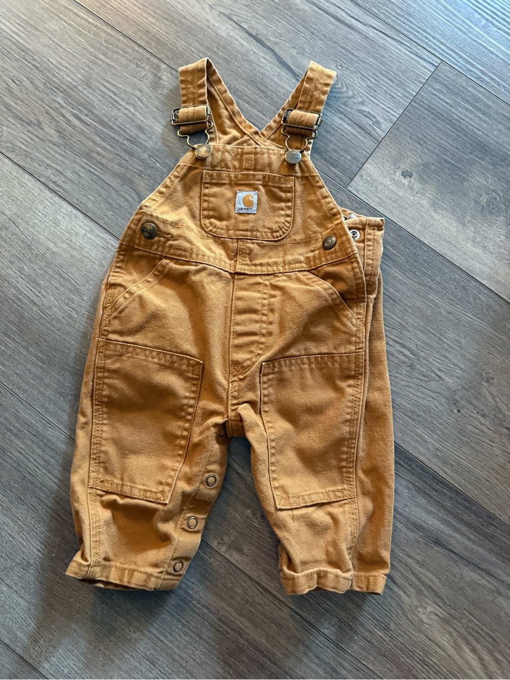 Carhartt Kids Tan Brown Canvas Overalls